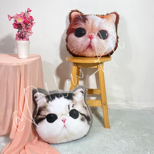 Pillowart - Bantal Sofa Kepala Kucing Lucu Size M - art110