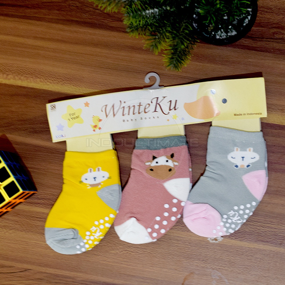 3in1 Kaos Kaki Bayi 0-6 Bulan Baby Sock Sarung kaki Bayi Perempuan Laki Laki Baru Lahir Motif Karakter Lucu Pelindung Kaki bayi Kaos Kaki Bayi Cewek Cowok  BY-5601-FC