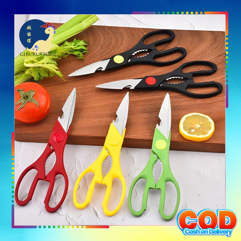 Gunting Dapur Serbaguna / Scissor / Kitchen Scissor Multifunction / Gunting Tajam Serbaguna / Alat Gunting Dapur Kitchen Scissors Gunting Multifungsi Bahan Stainless Steel / Gunting Ayam Daging Stainless Steel Murah Gunting Besar Dapur / Gunting Kertas