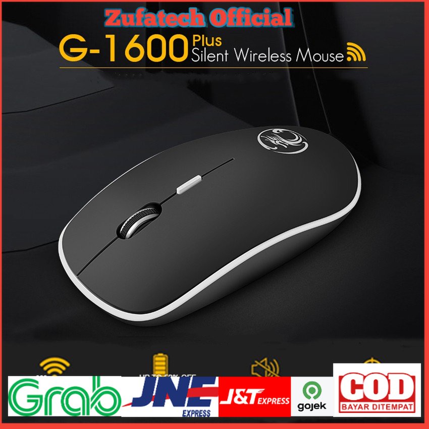 iMice Super Slim Silent Optical Wireless Mouse 2.4GHz 1600DPI - G-1600 - Black