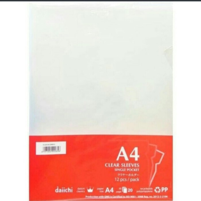 

Holder Map Bening A4 Merk Daichi / Clear Holder A4