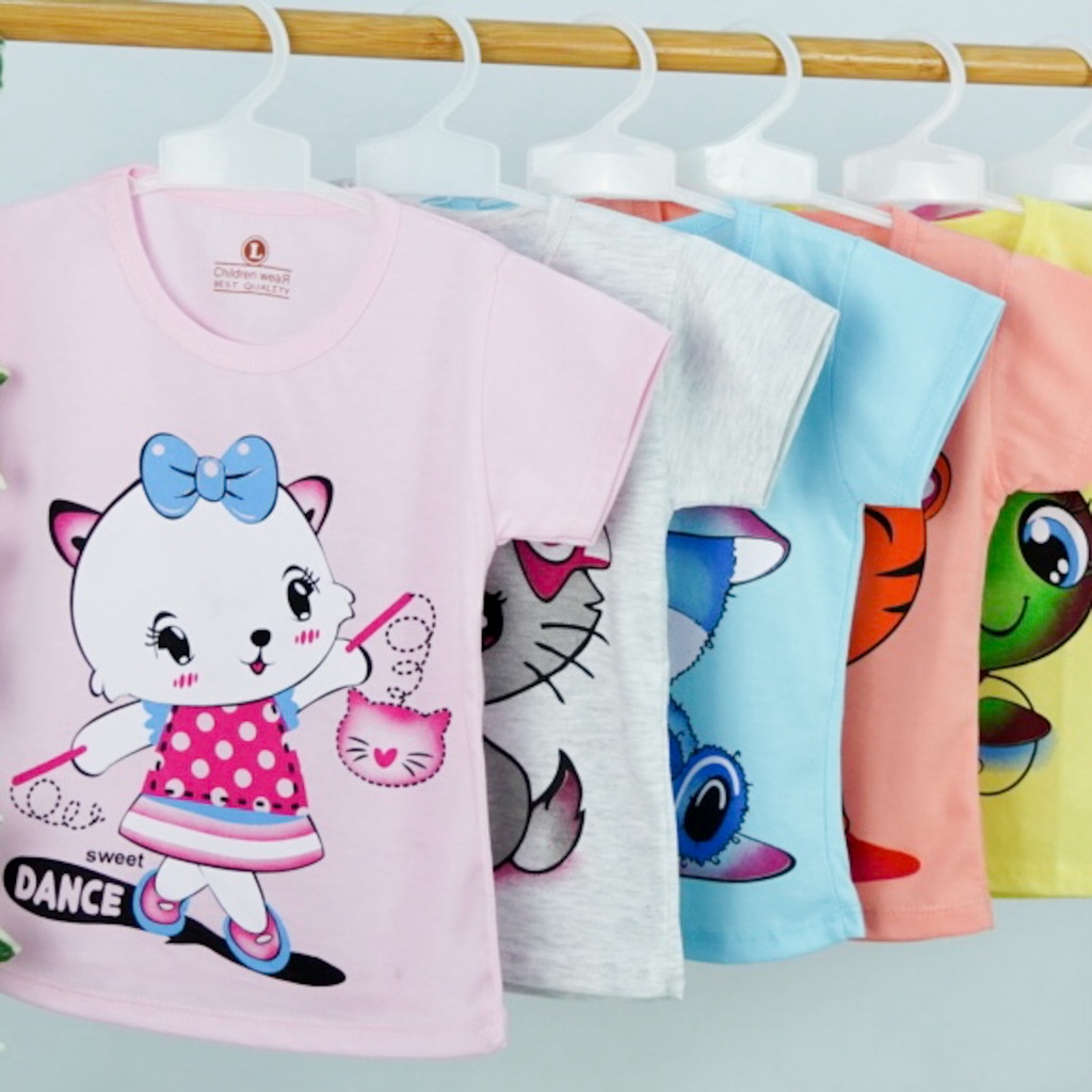 KAOS ANAK PEREMPUAN 1-7 TAHUN - CUTE ANIMALS
