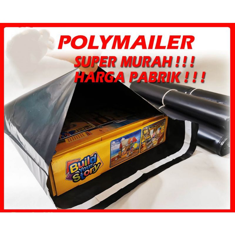 

plastik packing polymailer 20x27+3cm LDPE hitam glossy isi 100pcs