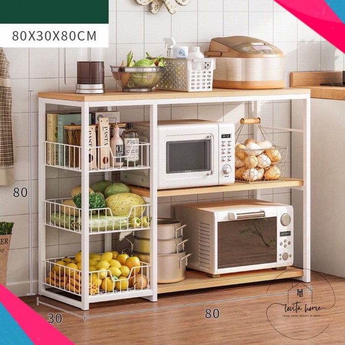 {OkaStore} Rak Dapur Susun Minimalis / Rak Oven Microwave / Rak Serbaguna Besar - Model 1 Limited