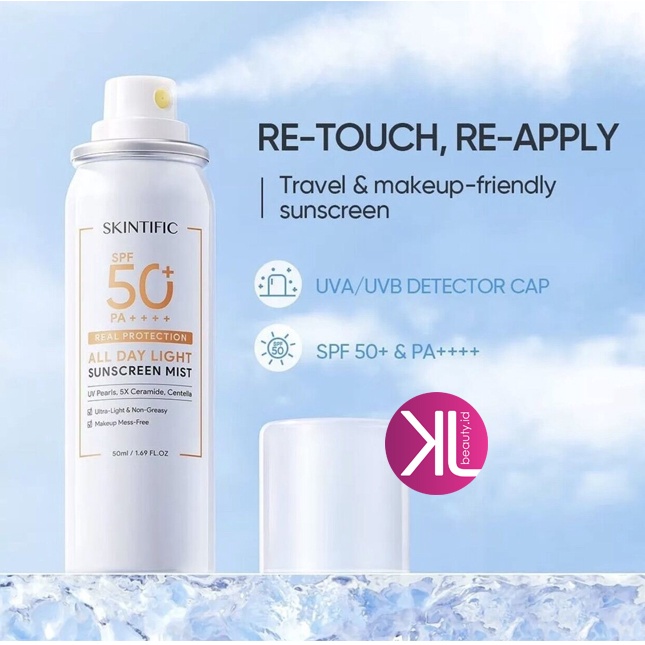 SKINTIFIC All Day Light Sunscreen Mist 50ml SPF50 PA++++