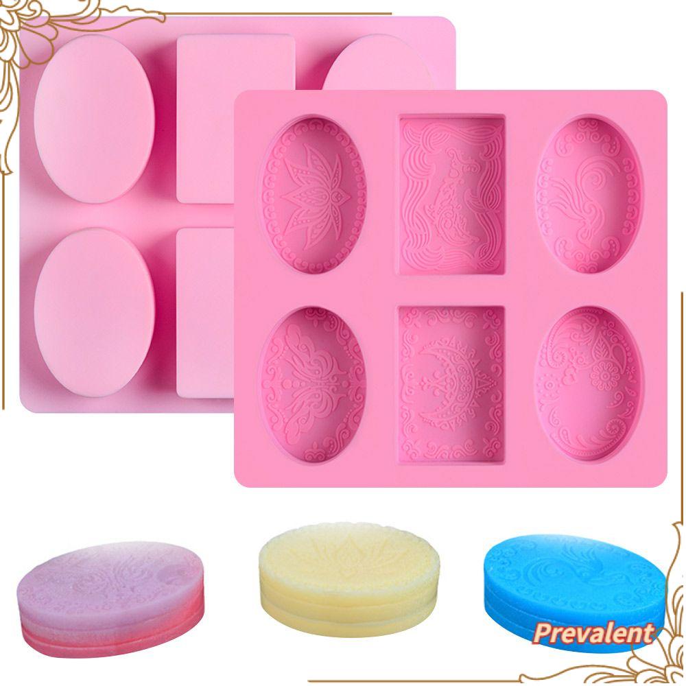 Preva Cetakan Sabun Silikon 3D Dekorasi Rumah Persegi Panjang Oval 6rongga Handmade Soaps Supplies