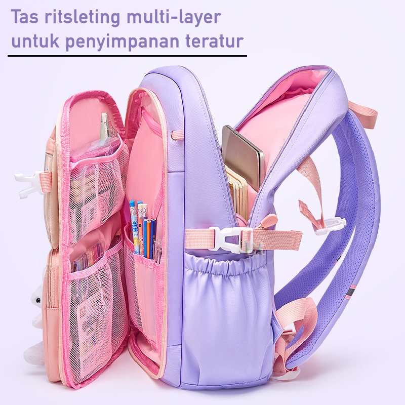 LNR Shop S-018 S-014 Tas Sekolah Anak Perempuan Import Anti Air Bahan Polyester Gesper Tali Bahu LOL Dengan Gantungan Boneka TK - SD Kelas 1 2 3 4 5 6 Ransel School Bag Sekolah Dasar Taman Kanak Cowok Boy Playgroup Pre-K K1 K2 Kindergarten Tas Punggung