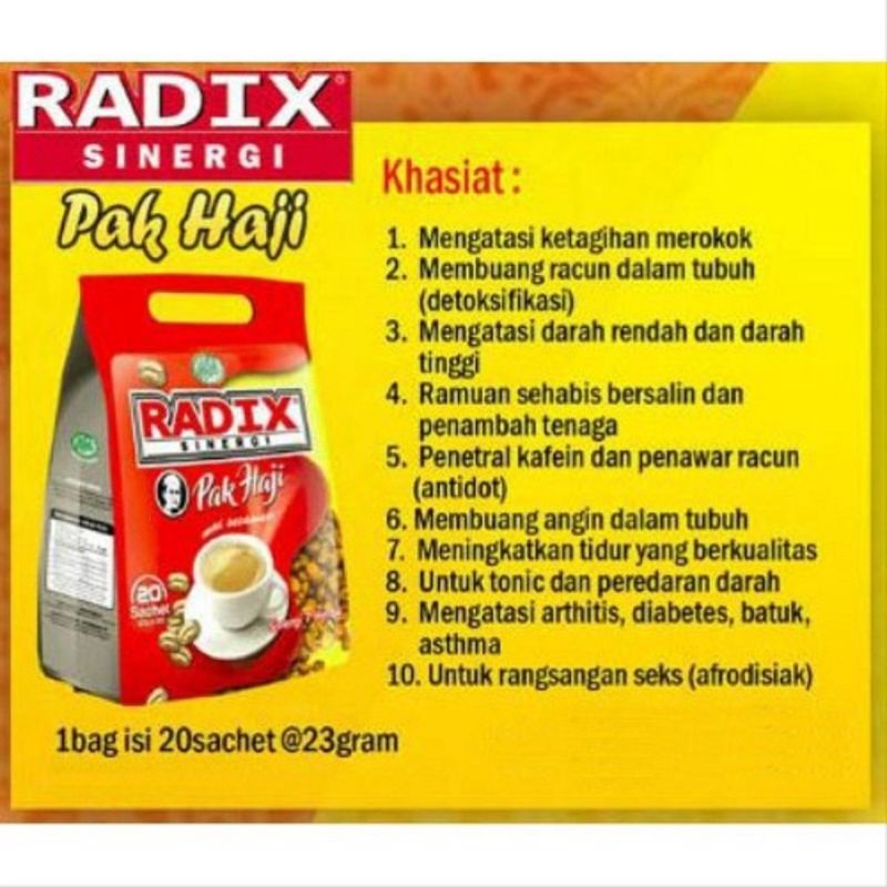 Kopi Radix Malaysia 32 sacet - Kopi 7 elemn - Kopi Black Radix Pak Haji