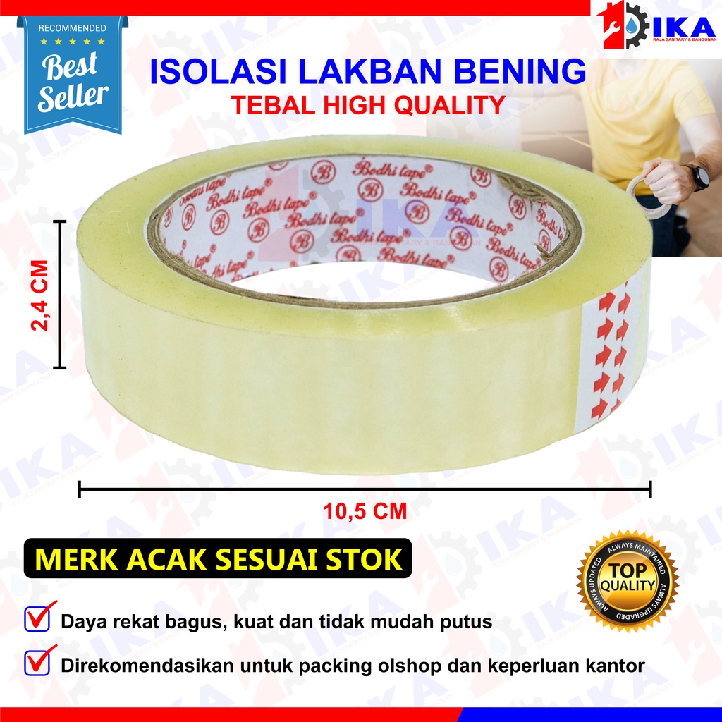 ISOLASI BENING 1&quot; INCH 24MM X 100Y BODHI TAPE LAKBAN BENING ISOLASI BENING