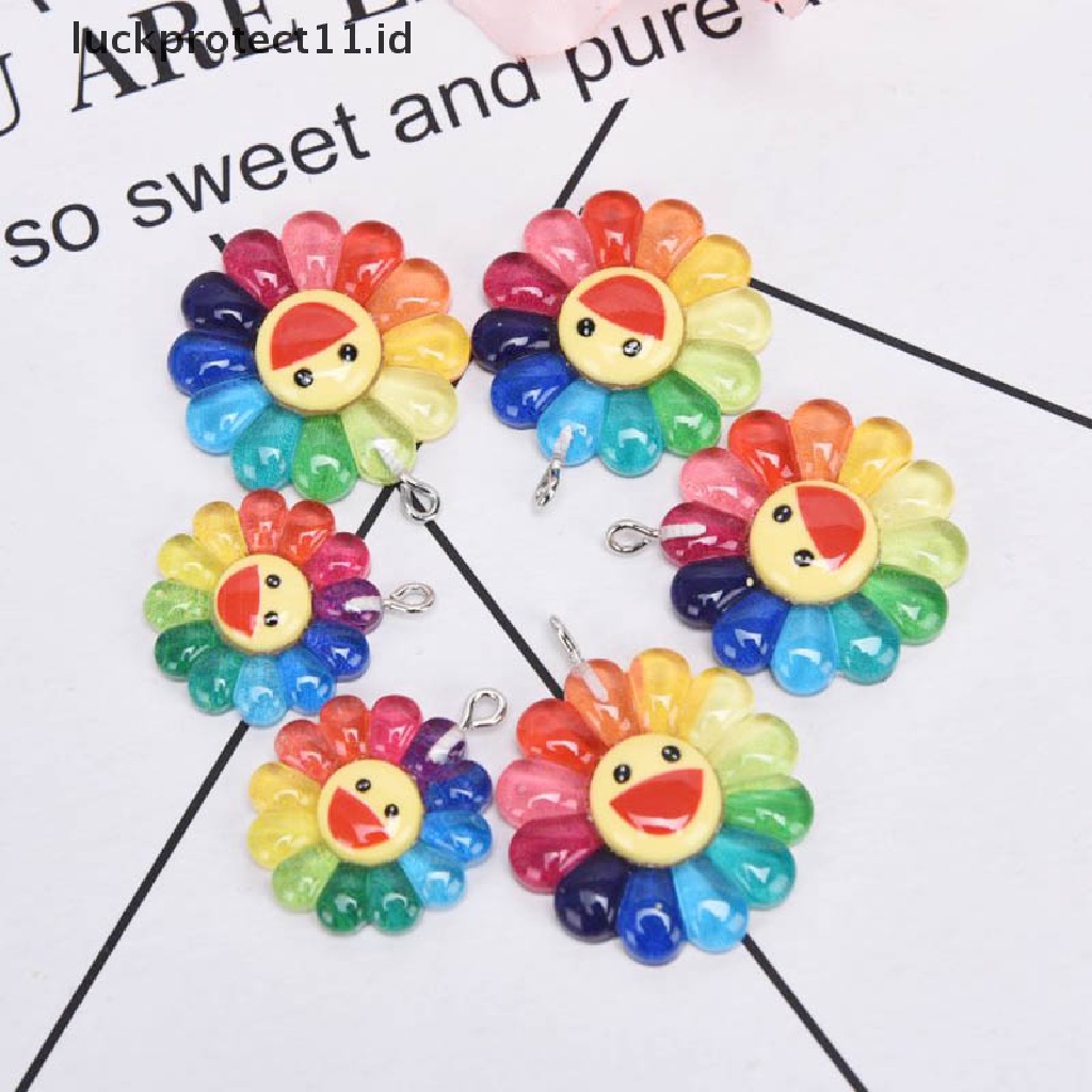 /Fashion Hot// Fashion// 10Pcs/Set Resin Sun Flower Ch Liontin Perhiasan Menemukan DIY Membuat Kerajinan Hadiah.