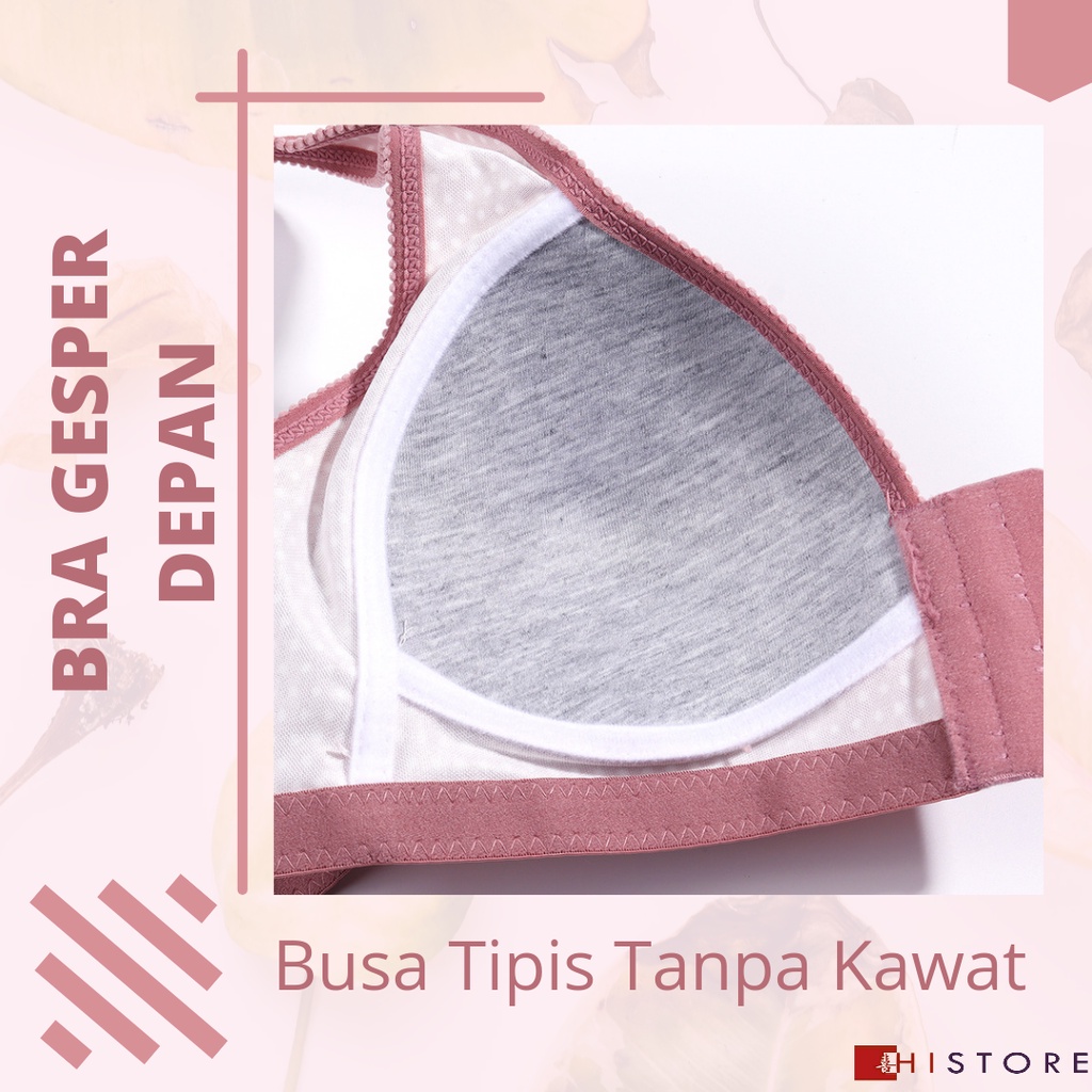 [HI] Bra Wanita Seamless Push Up Gesper Depan Kancing Depan Busa Tipis Tanpa Kawat Elegan 399