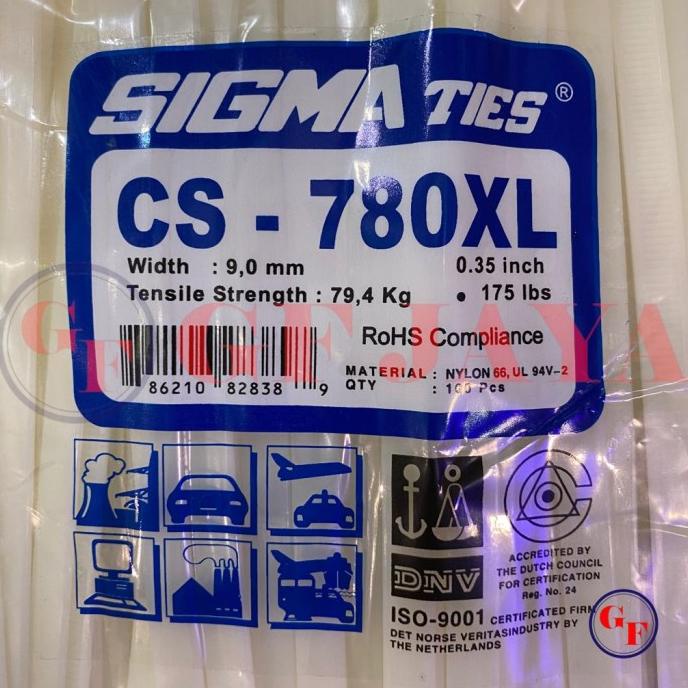 

Kabel Ties Sigma CS 780XL / 78cm Putih CS780XL Cable Tie White 80 cm