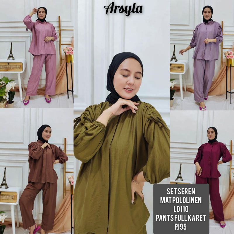 SEREN SET//SETCEL ARSYLA POLOS//ONESET ANDIN RAYON LINEN