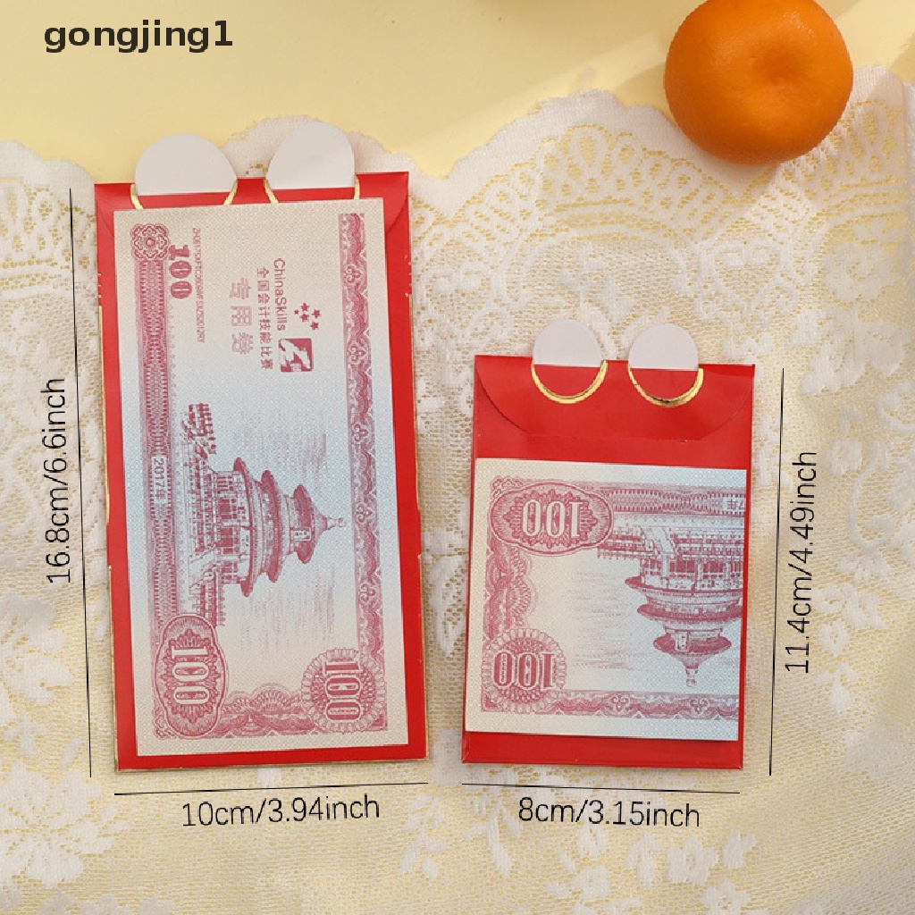 Ggg 6Pcs 2023tahun Kelinci Kartun Uang Keberuntungan Lion Dance Amplop Merah Tiga Dimensi Bless Bag Festival Musim Semi Hongbao ID