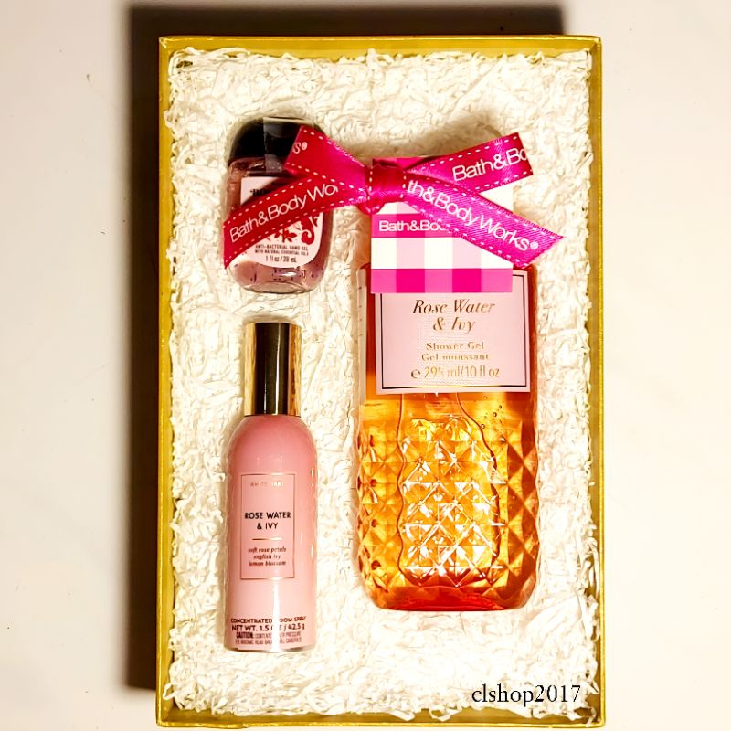 BBW ROSE WATER &amp; IVY GIFT SET PAKET BATH &amp; BODY WORKS