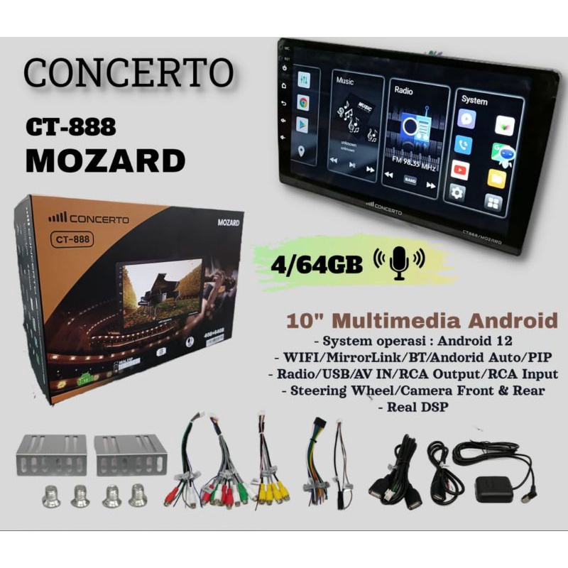 Tv mobil 10 Inch Concerto mozart Ct888 memory 4/64gb Original