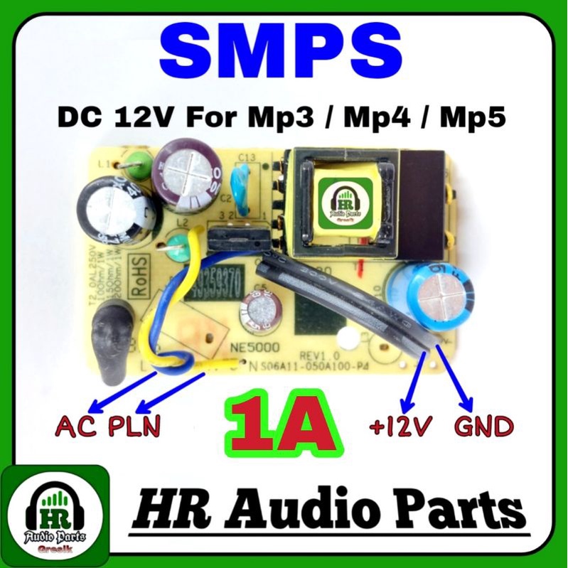 SMPS DC 12V 1A for Mp3 Bluetooth Mp4 / Mp5  PreAmp Buffer Tone Control Dll