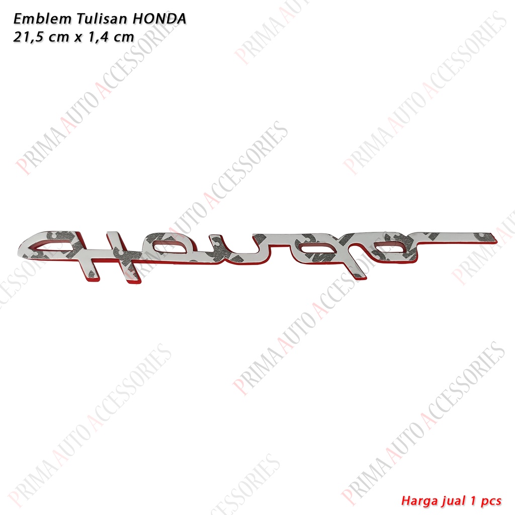 Emblem Mobil (Tulisan Latin) HONDA 21,5 cm harga satuan