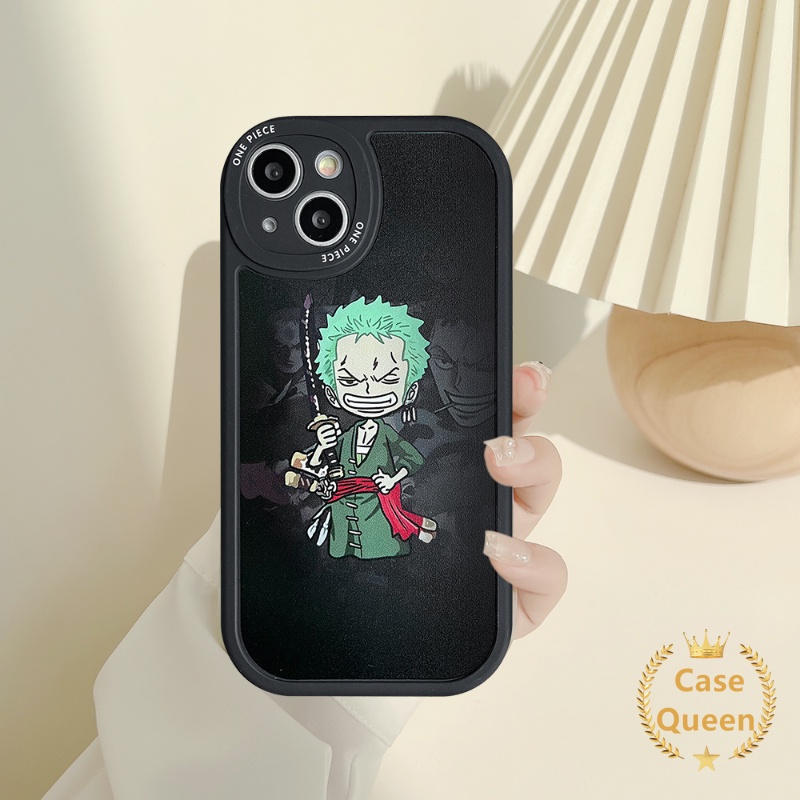 IPHONE Case Kompatibel Untuk Iphone11 14 13 12 Pro MAX 7 6s 14 8 6 Plus XR X XS MAX SE 202 Anime One Piece Luffy Zoro Kartun Lucu Shockproof Oval Lensa Soft Tpu Back Cover