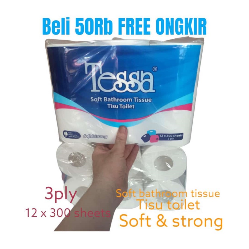 Jual Tisu Tessa Tissue Tessa Toilet 12 Roll 3 Ply Tisu Tessa Kamar Mandi Lembut Kuat Shopee 7387