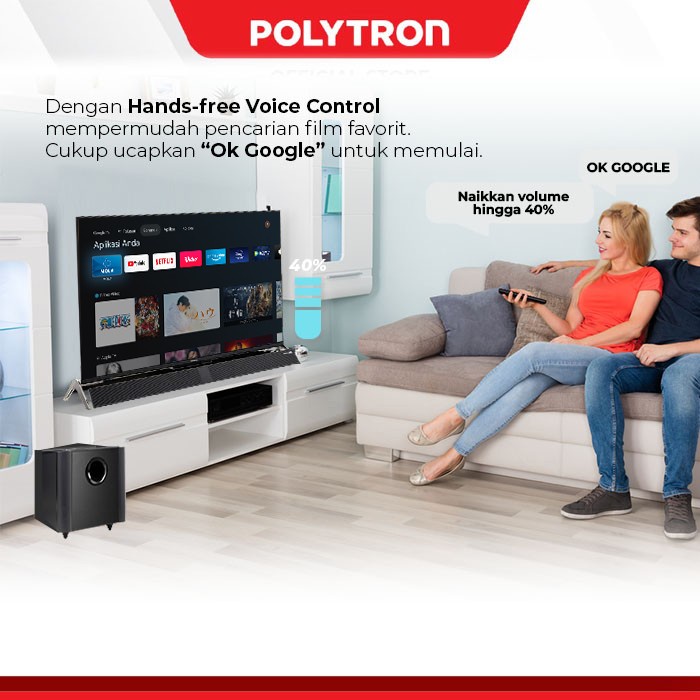 POLYTRON PLD 50BUG5959 / PLD50BUG5959 4K UHD Smart Cinemax Soundbar Google TV 50 Inch