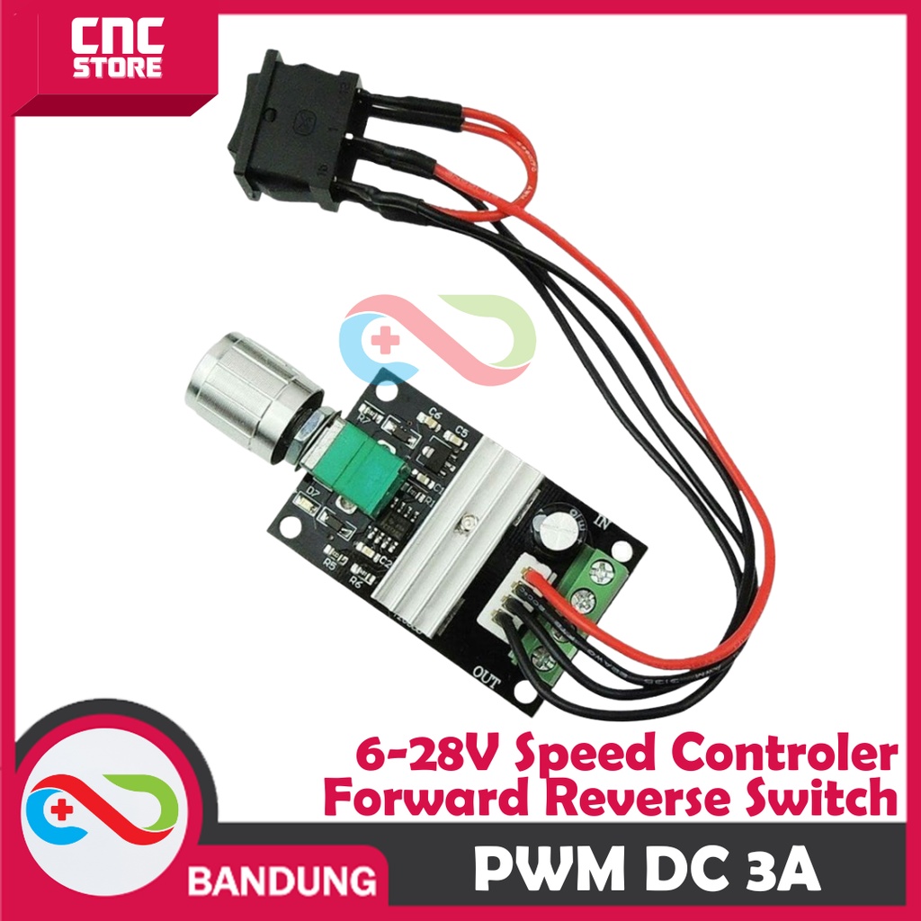 6V 12V 24V 3A PWM DC Motor Speed Controller Forward Reverse Switch