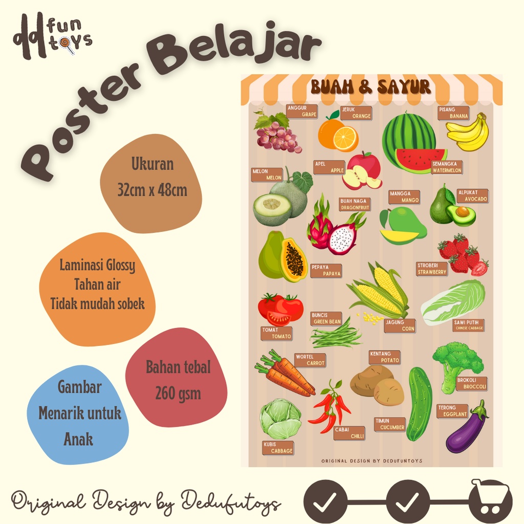 

POSTER BUAH SAYUR UNTUK ANAK TK PAUD POSTER BELAJAR