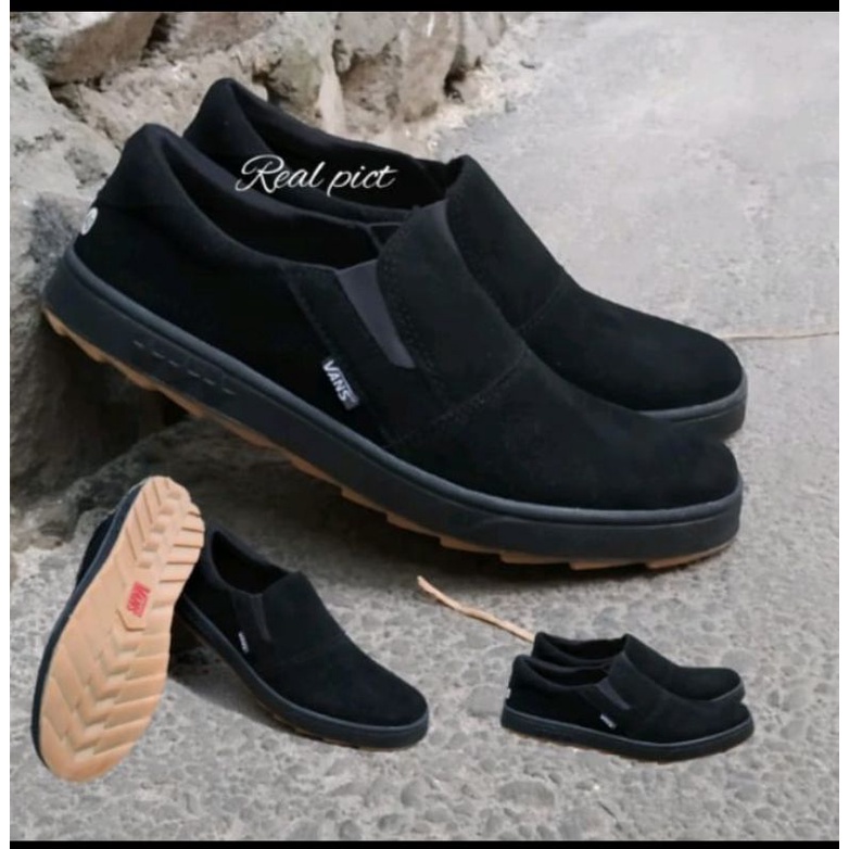 SEPATU KASUAL VANS SLIP ON HITAM SEPATU TANPA  tali