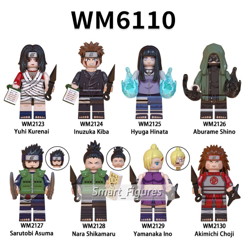 [New] Minifigures Naruto Raikage Temari Terumi Mei Onogi Mainan Hadiah Yamanaka Ino Angka Mini WM6110 WM6111