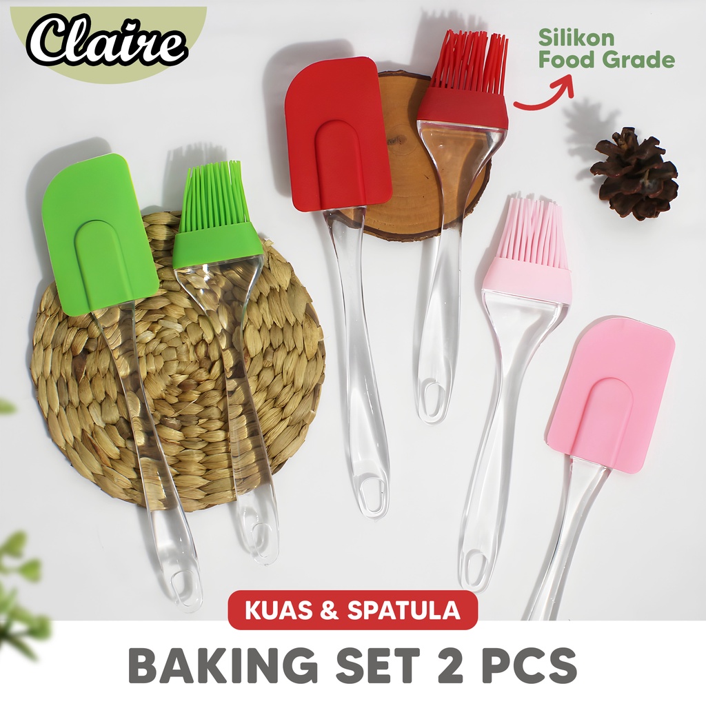 SET KUAS SILIKON SPATULA WARNA WARNI / SPATULA TAHAN PANAS DAN ANTI LENGKET / SPATULA KUAS MENTEGA