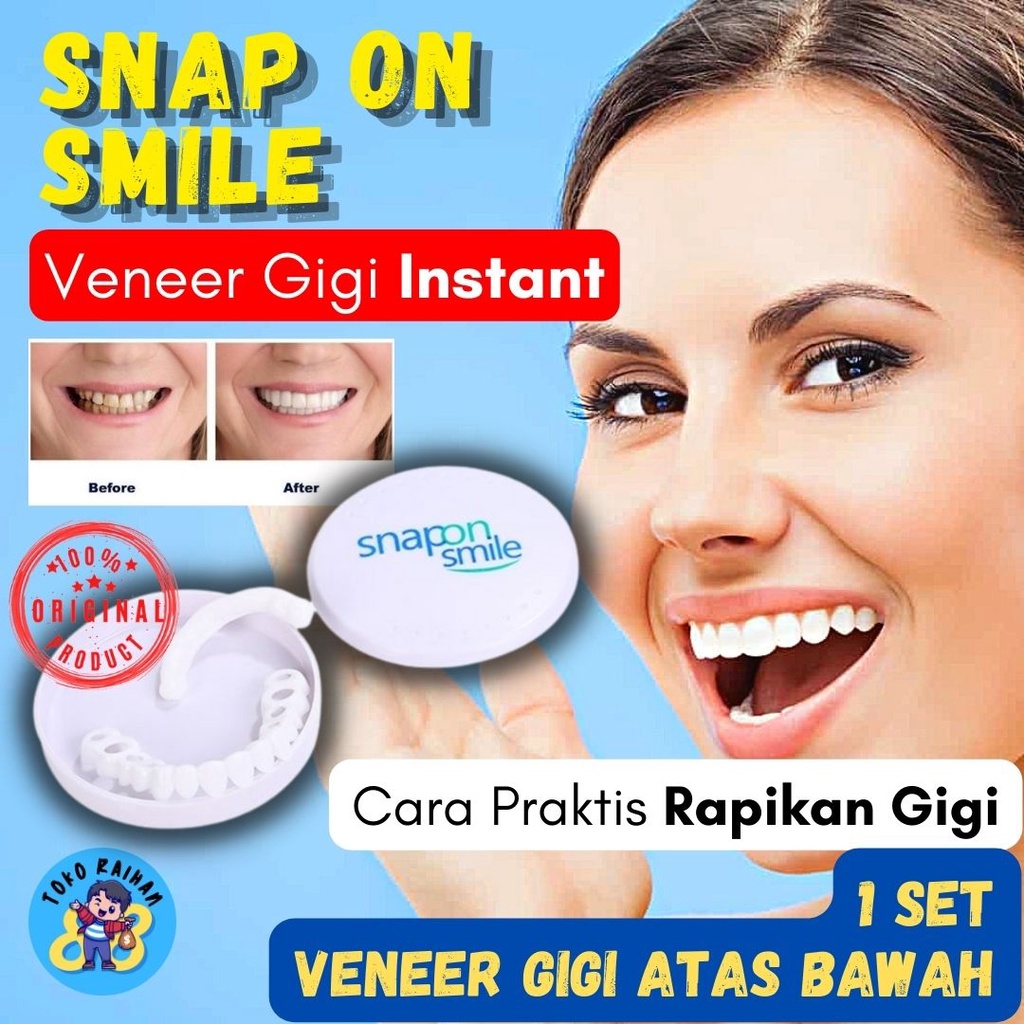 Jual Snap On Smile Veneer Gigi Palsu Instant 1set Atas Bawah 100
