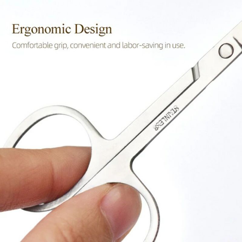 gunting alis stainless ujung lengkung havalans / eyebrow razor / gunting bulu mata