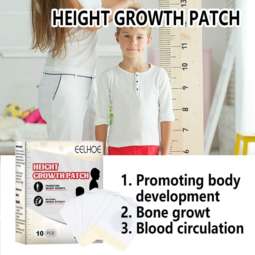 EELHOE Height Growth Patch Peninggi Badan Obat Cina Foot Patch Height Up 10pcs Asli