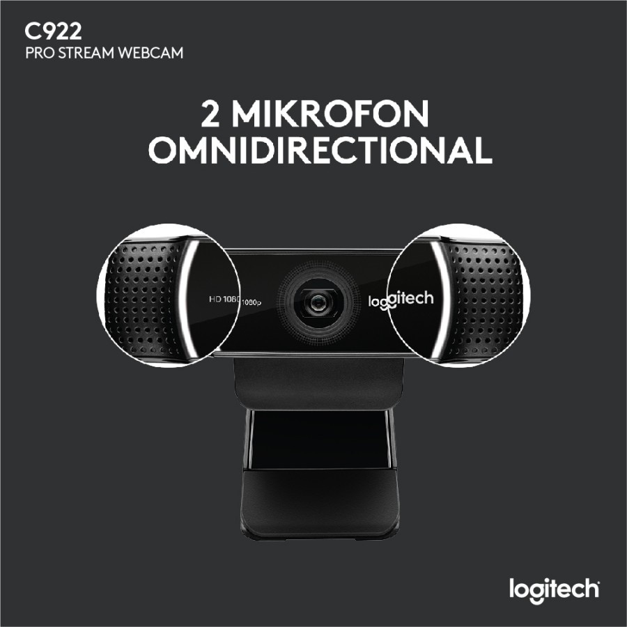 Logitech C922 Webcam Pro Streaming Full HD 1080p dengan Tripod