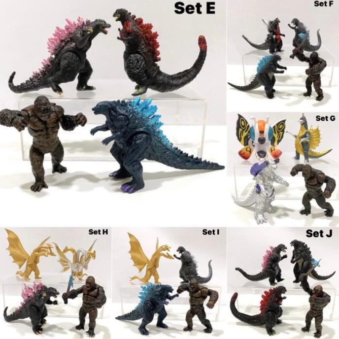 Godzilla King Kong Set Pajangan Mainan Action Figure