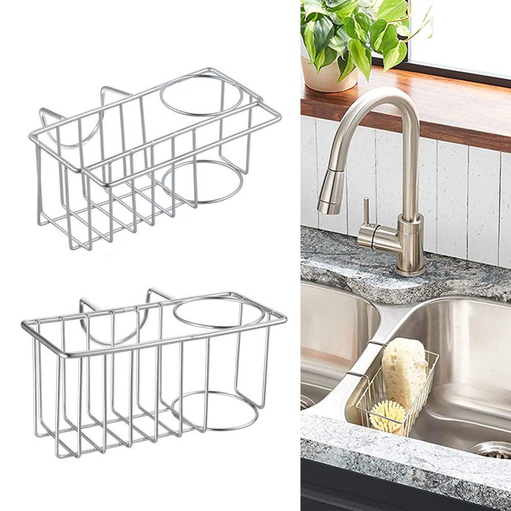 Solighter Drain Storage Basket Organizer Wastafel Dapur Praktis Portabel Tahan Lama