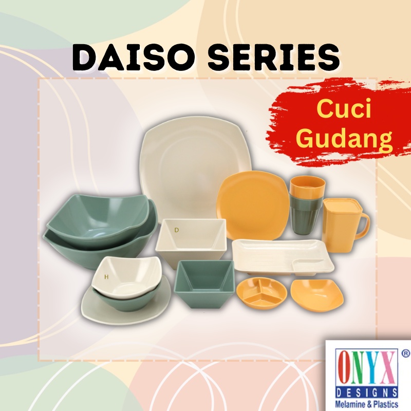 Perlengkapan Makan Daiso Series - Piring - Mangkok - Wadah Bumbu - Melamine - Seiv By Onyx