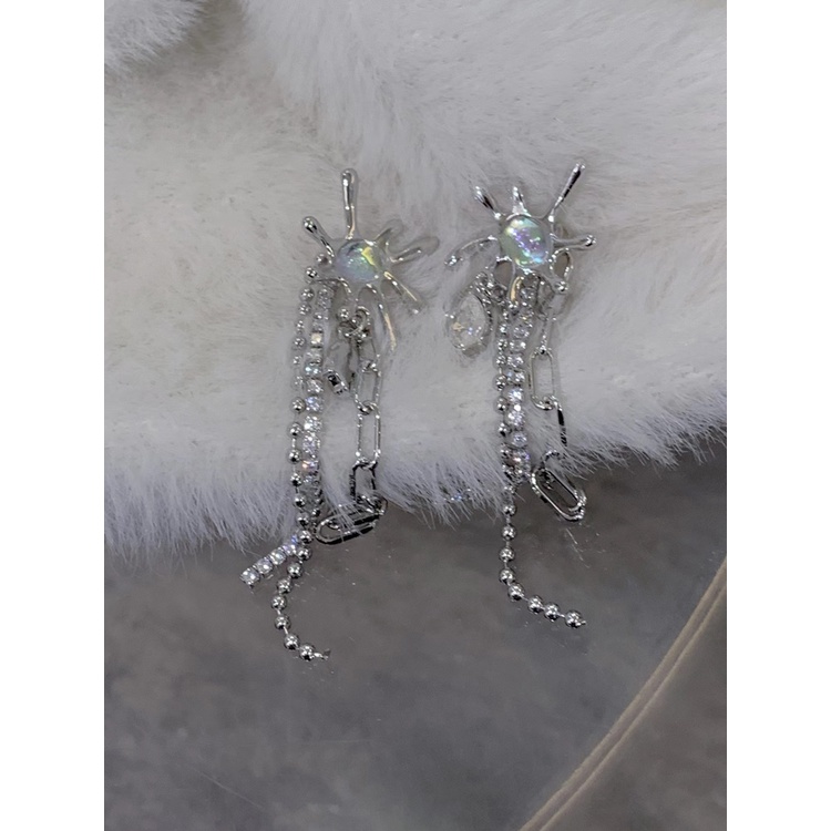 Moonstone Rumbai Anting Aksesoris Kepribadian Cahaya Mewah