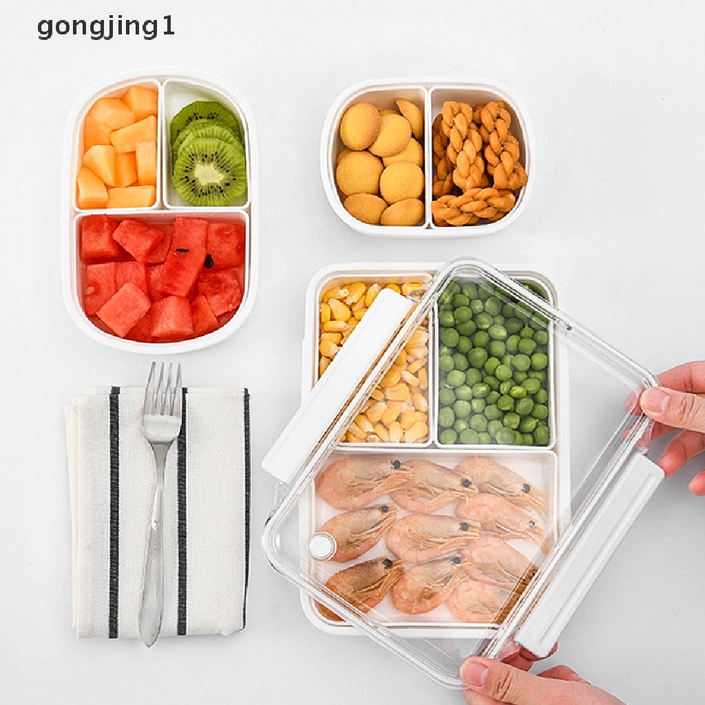 Ggg Bento Lunch Box Sekat Bisa Dilepas Kulkas Aman Microwave Penyimpanan Buah ID
