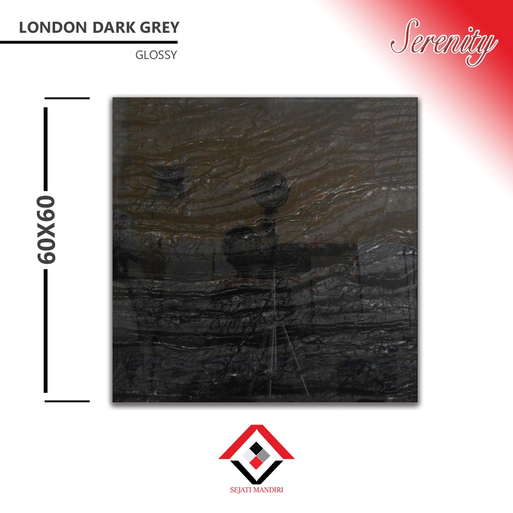 granit 60x60 - motif marmer - serenity london dark grey