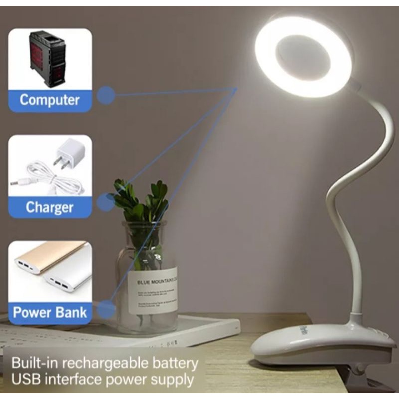 Lampu Belajar Fleksibel Dicas / Lampu Meja Lampu Led