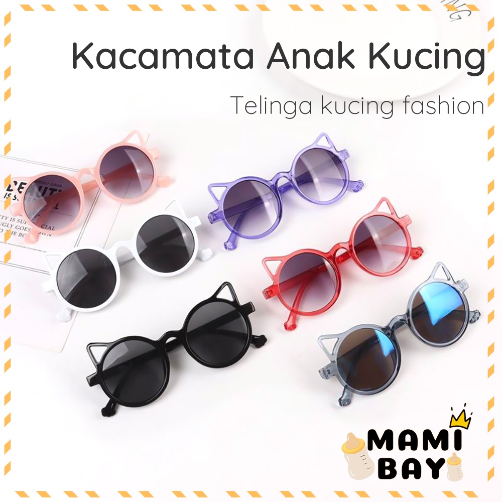 OKEYI Kacamata Hitam Anak-Anak Telinga Kucing/Kacamata Anak Kucing lucu Kids Sunglasses