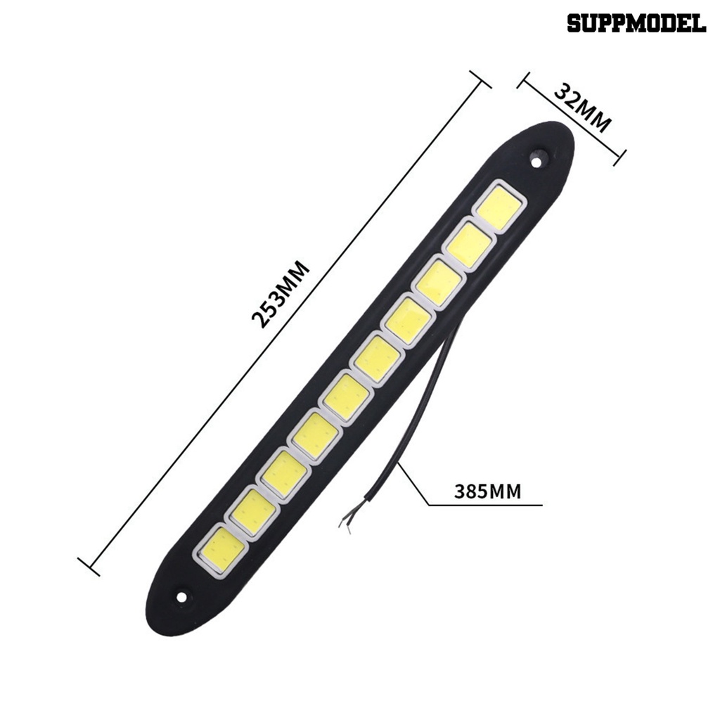 [Auto] 2pcs Lampu Lari Siang Hari Flexible COB Silikon 12V LED DRL Kabut Mengemudi Dome Interior Lampu Untuk Mobil