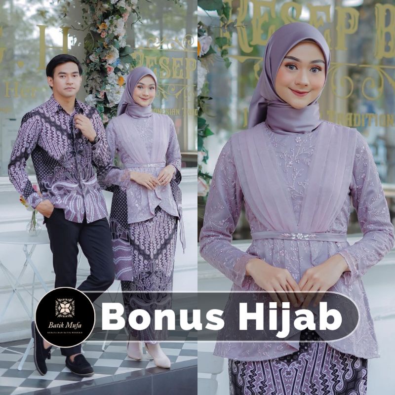 SET COUPLE AVEENA MAUVE KEBAYA WISUDA TERBARU 2022 KEBAYA MODERN KEBAYA TUNANGAN BAJU LAMARAN