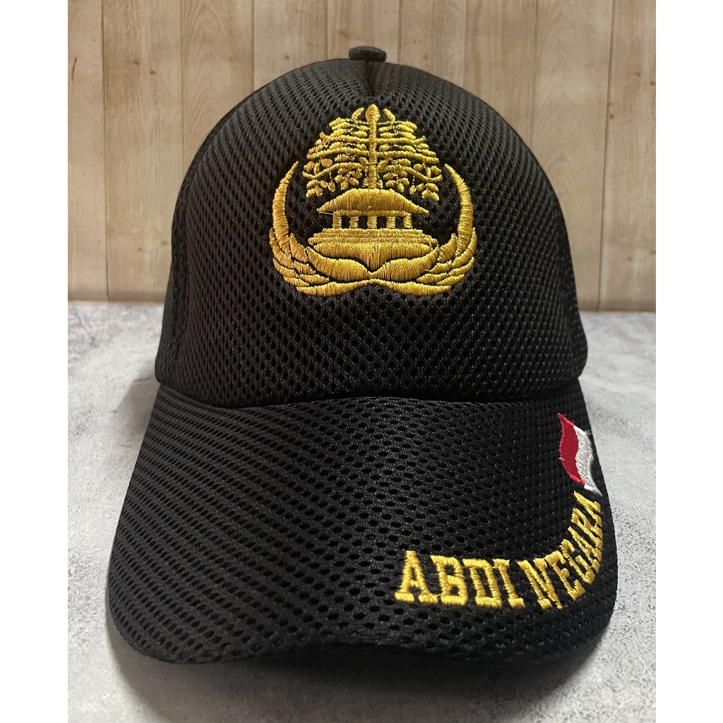 Topi Jaring Korpri Abdi Negara (Bndr) - Topi Abdi Negara - Topi Jaring PNS  - Topi Hitam