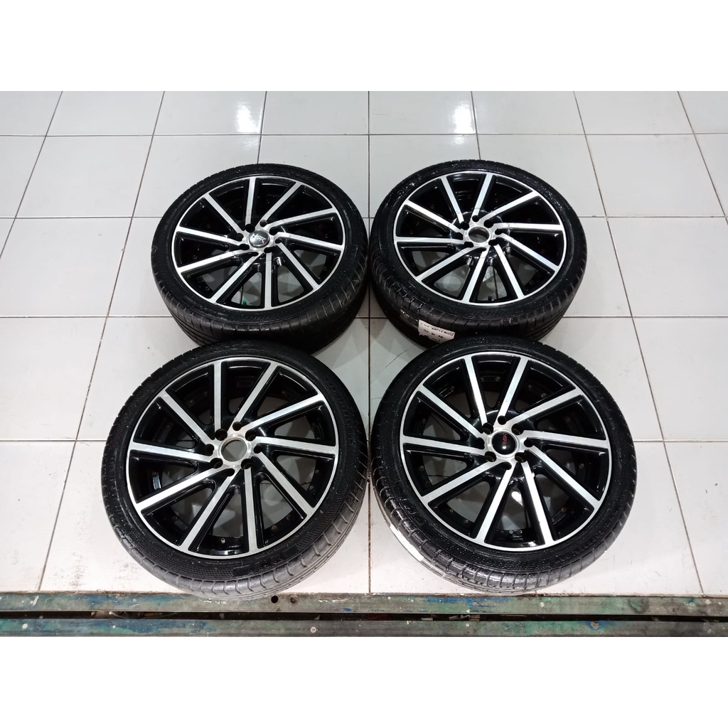 Paket Velg Mobil Seken Merk HSR CIAO Ring 18 Baut 4 Pcd 100/114 Ban 215 40 Bisa Untuk Freed, City, A