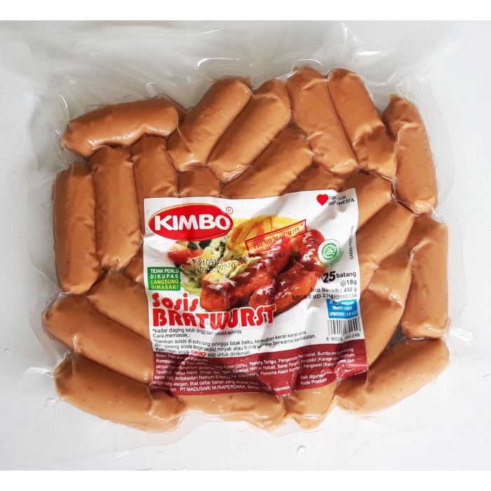 

Kimbo Sosis Mini Bratwurst Sosis Cocktail Isi 25 pcs (@ 18 gram) Kemas