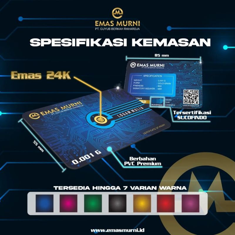 Logam Mulia emas murni 0,1gram / emas mini