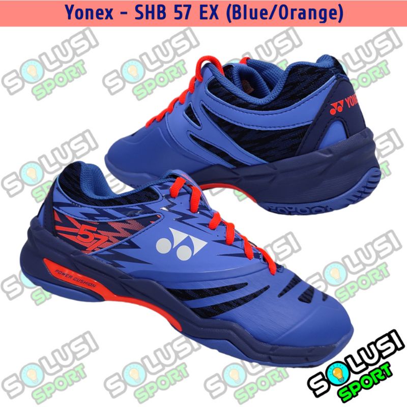 YONEX SHB 57 EX Sepatu Badminton Bulutangkis SHB57 Original - BLUE ORANGE