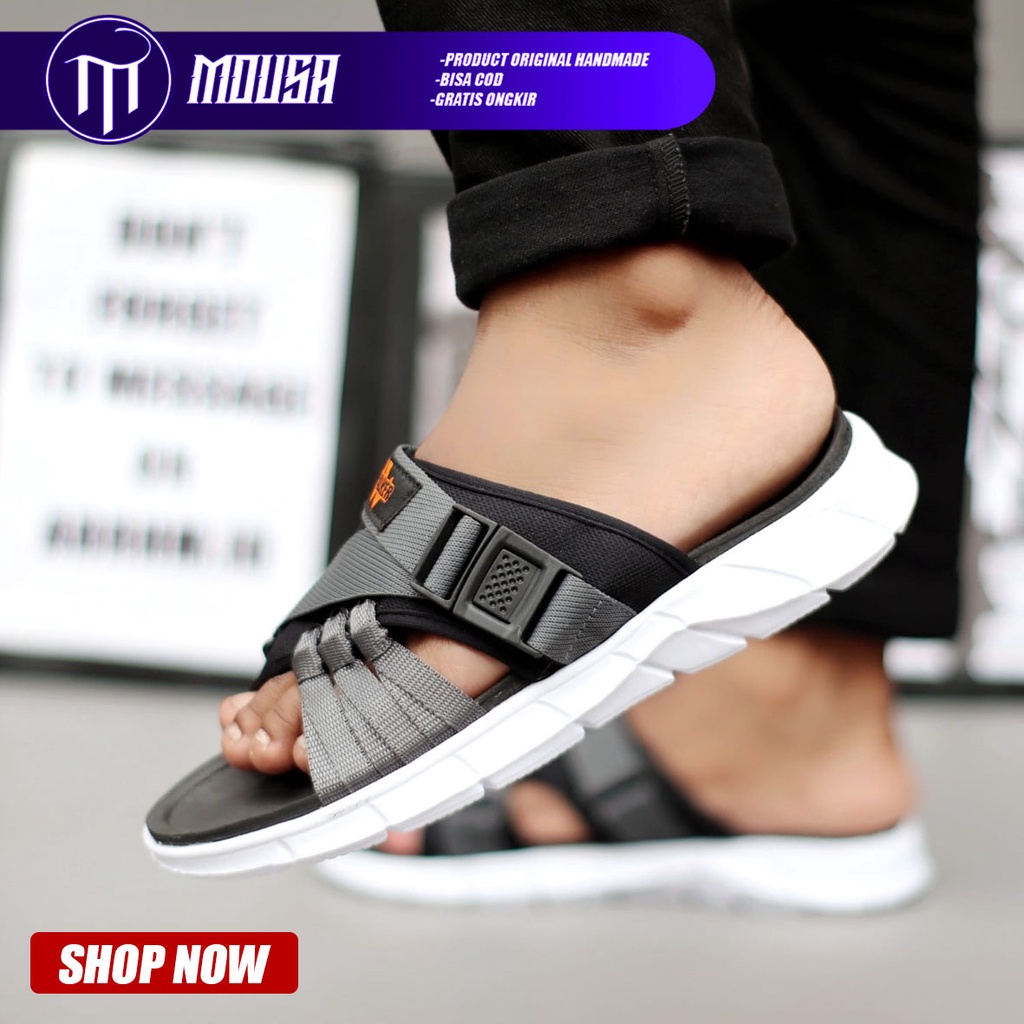Sandal Slide Sandal Pria Sendal Flip Flop Ringan Terbaru Kekinian Mousa Aber